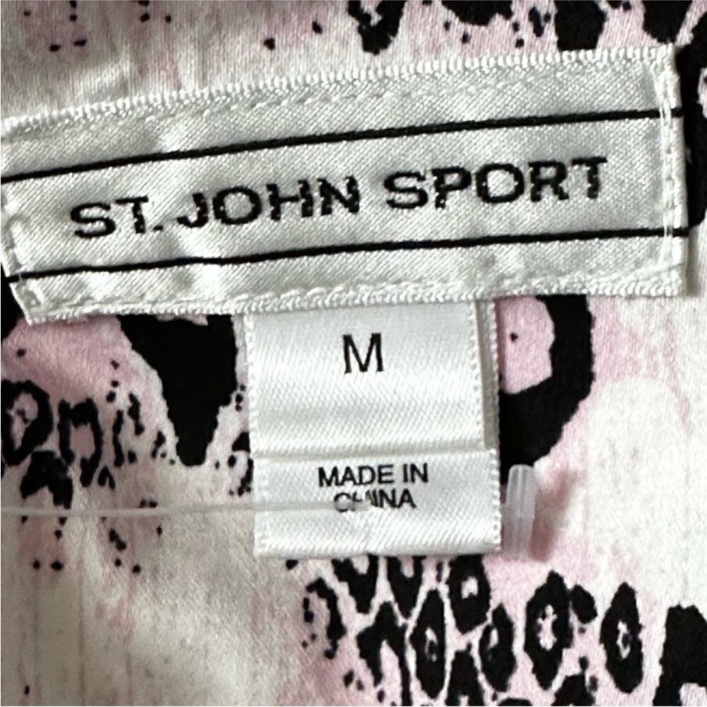 St. John Sport Pink and Black Leopard Print Shirt Dress| Size M - Picture 4 of 9